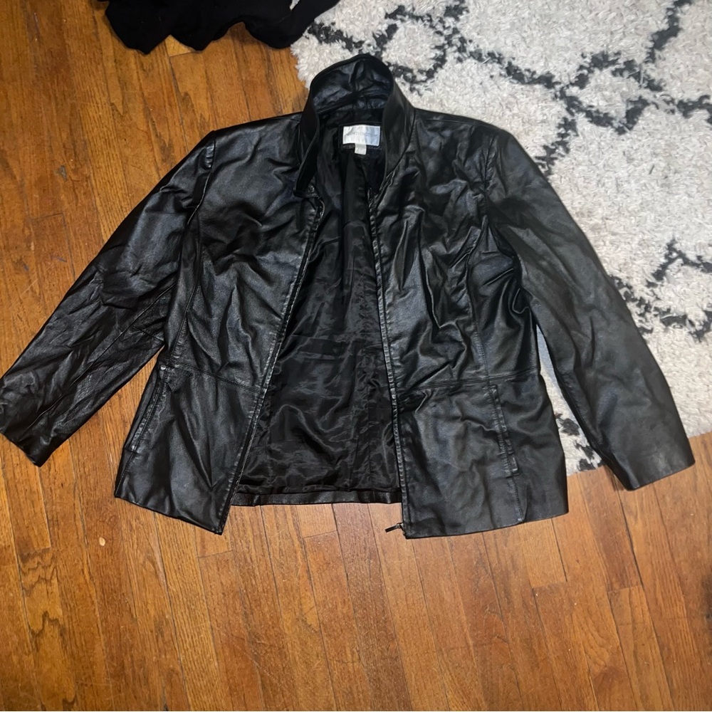 Worthington vintage genuine leather oversized jacket